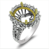 1.78ct.tw. Diamond Semi-Mount Ring 18K White And Yellow Gold DKR002864